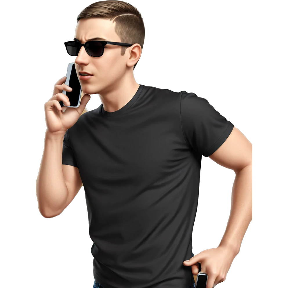 young man with phone and shades emoji