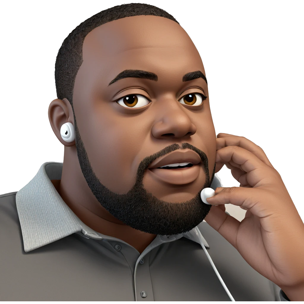 male with earbuds indoors emoji