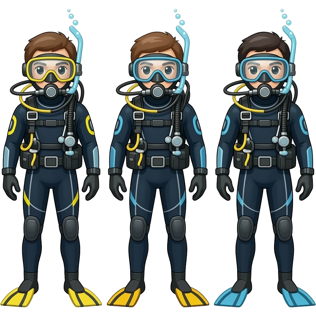 Animals doing the scuba trend emoji