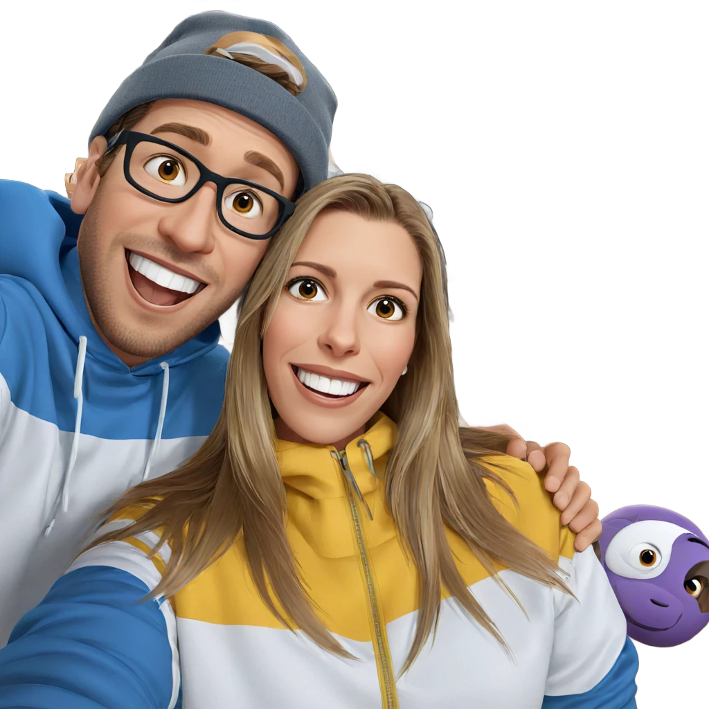 friends enjoying indoor selfie emoji