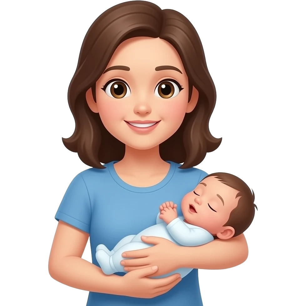 Mom with a baby emoji