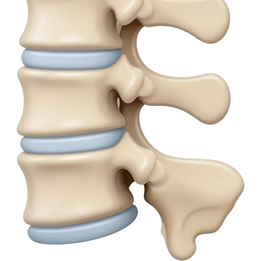 Colonna vertebrale con le 4 curve fisiologiche vista sul piano sagittale emoji