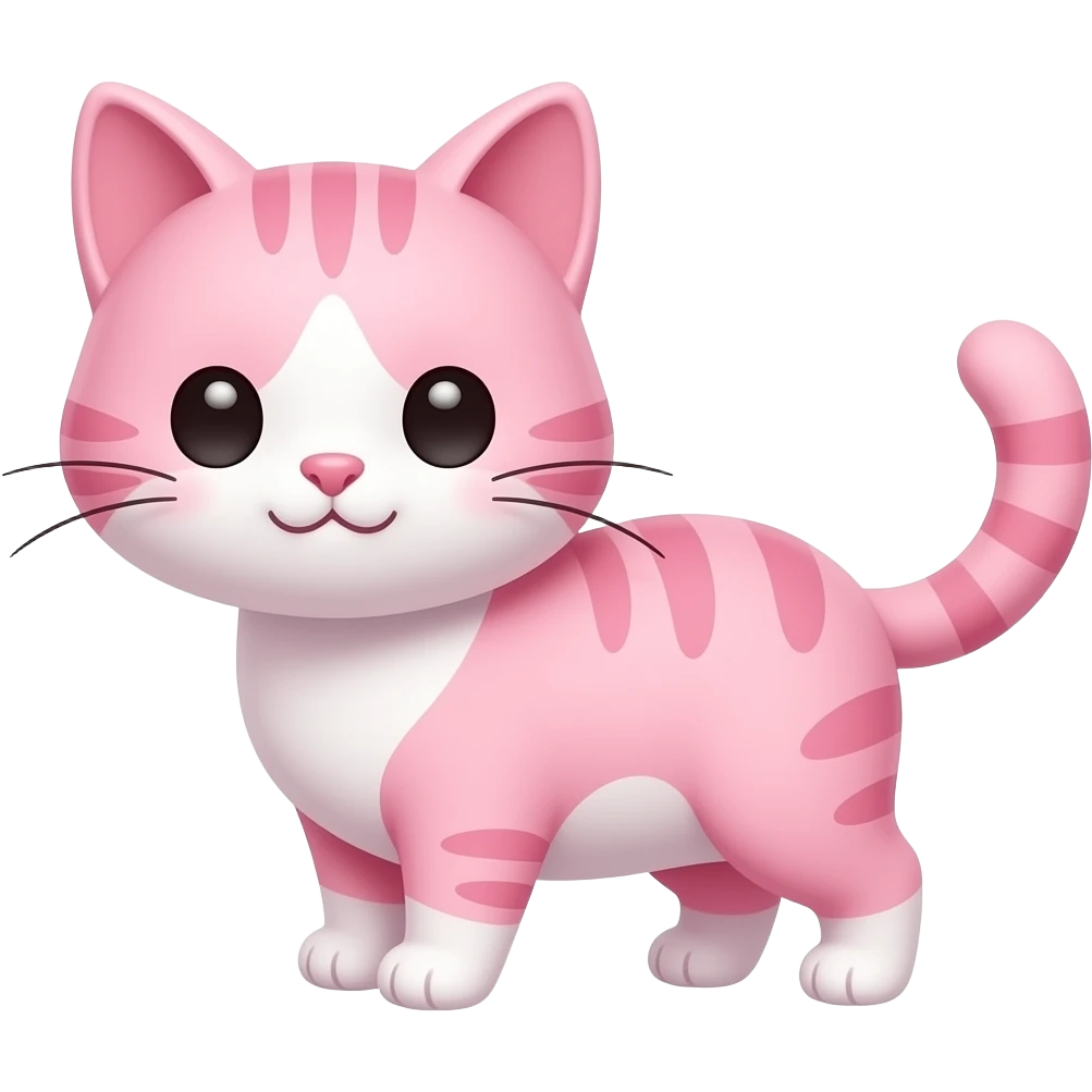 make me a cute kawaii cat pink emoji