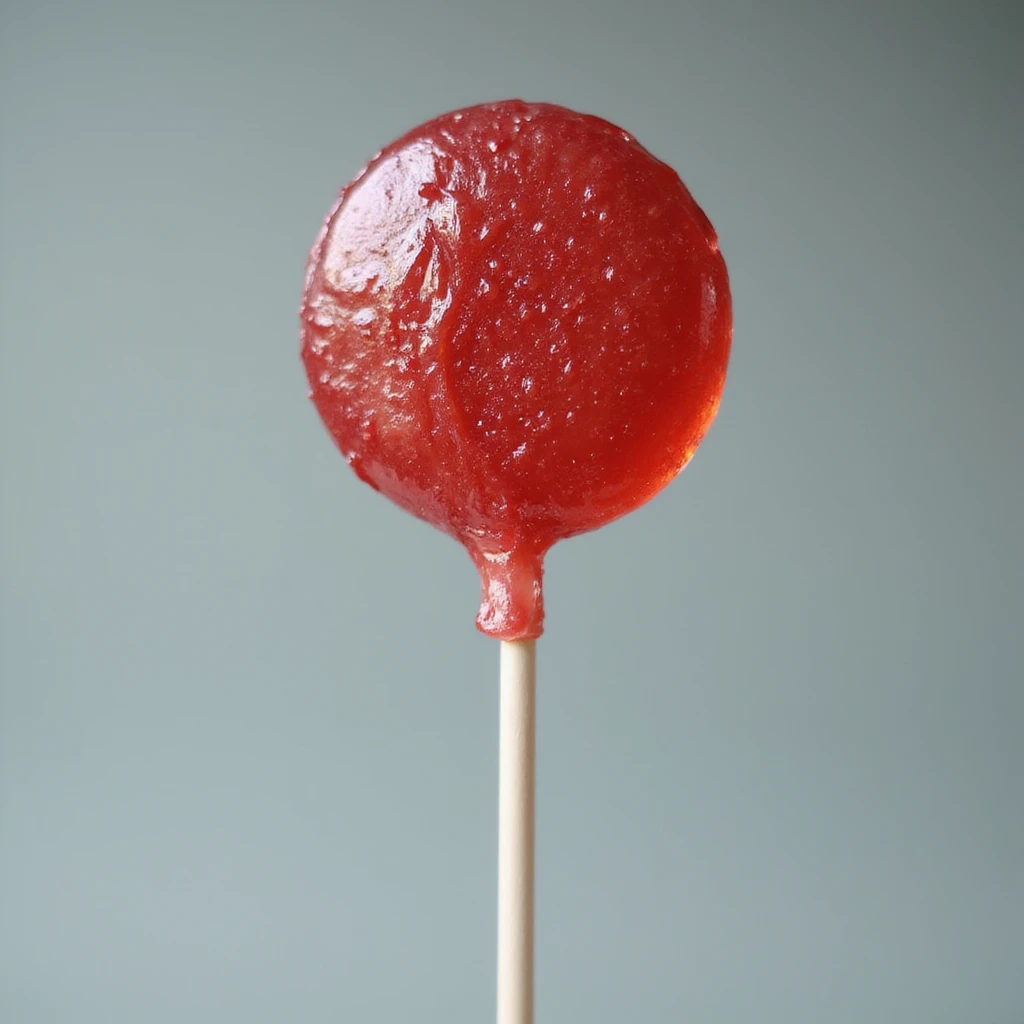 realistic lollipop, with a bite taken out, photorealistic style emoji
