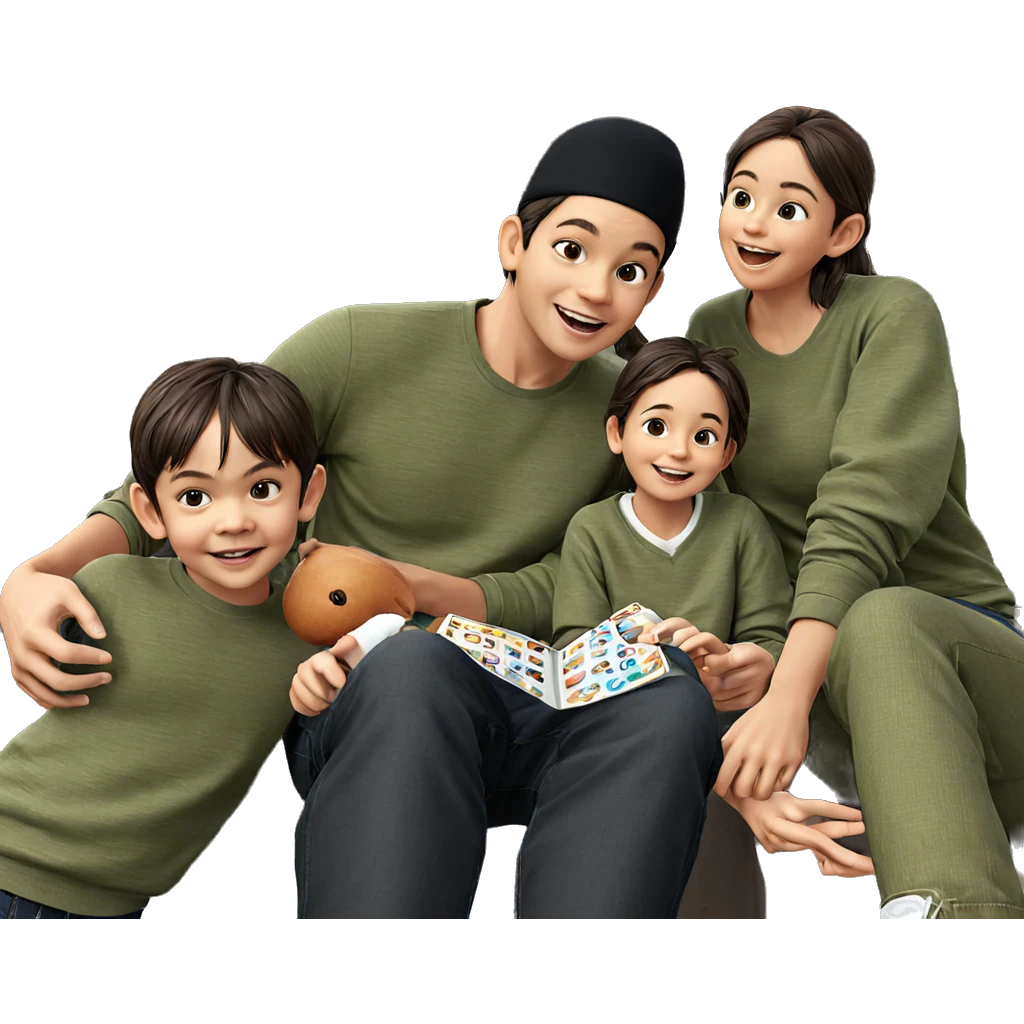 happy family moment outdoors emoji