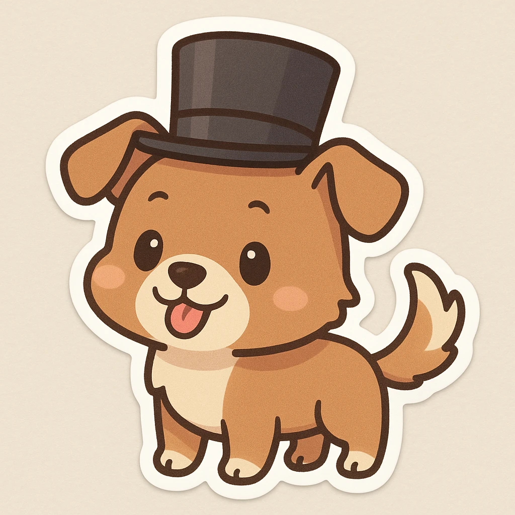 dog with tophat emoji