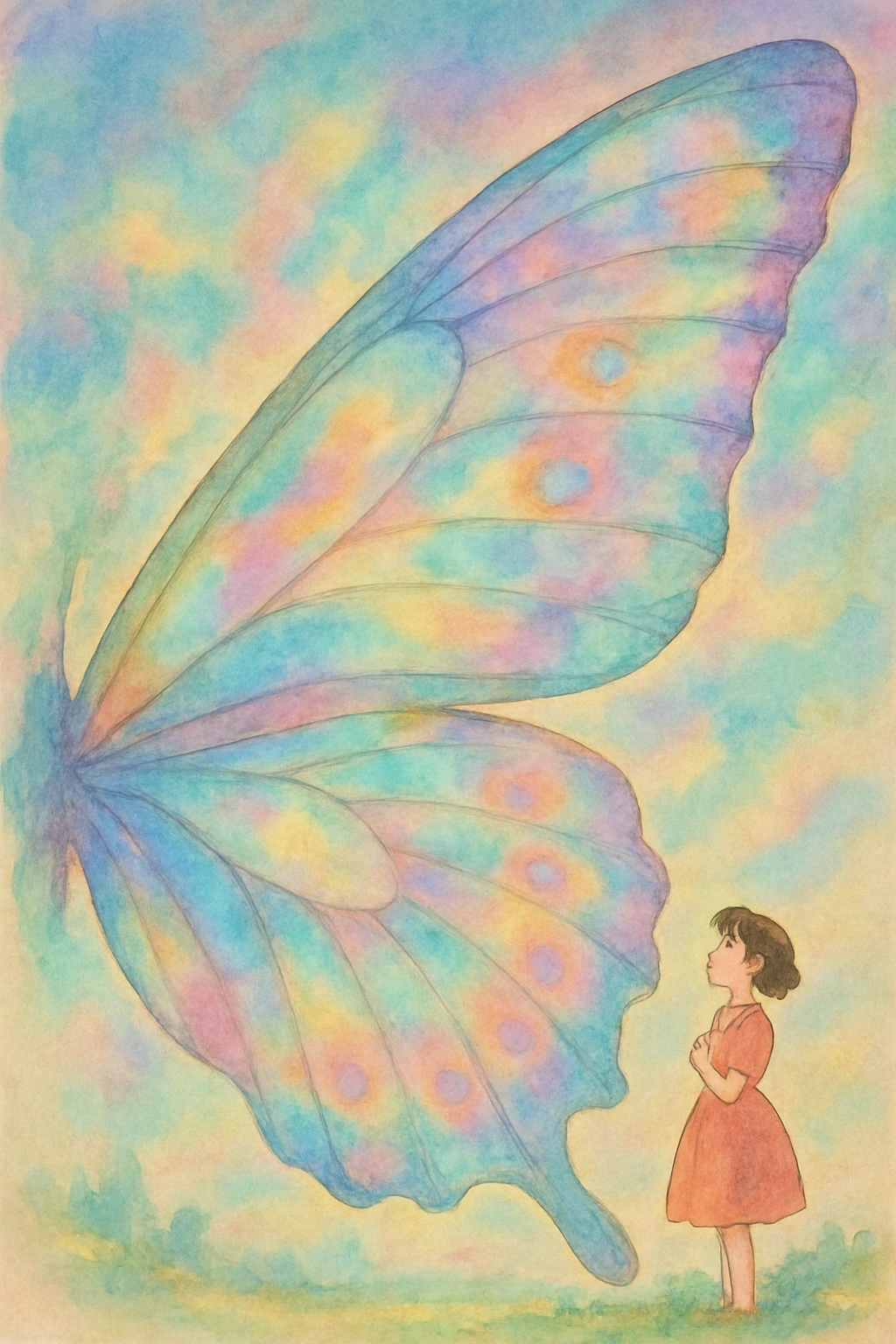 right butterfly wing, ethereal colors emoji