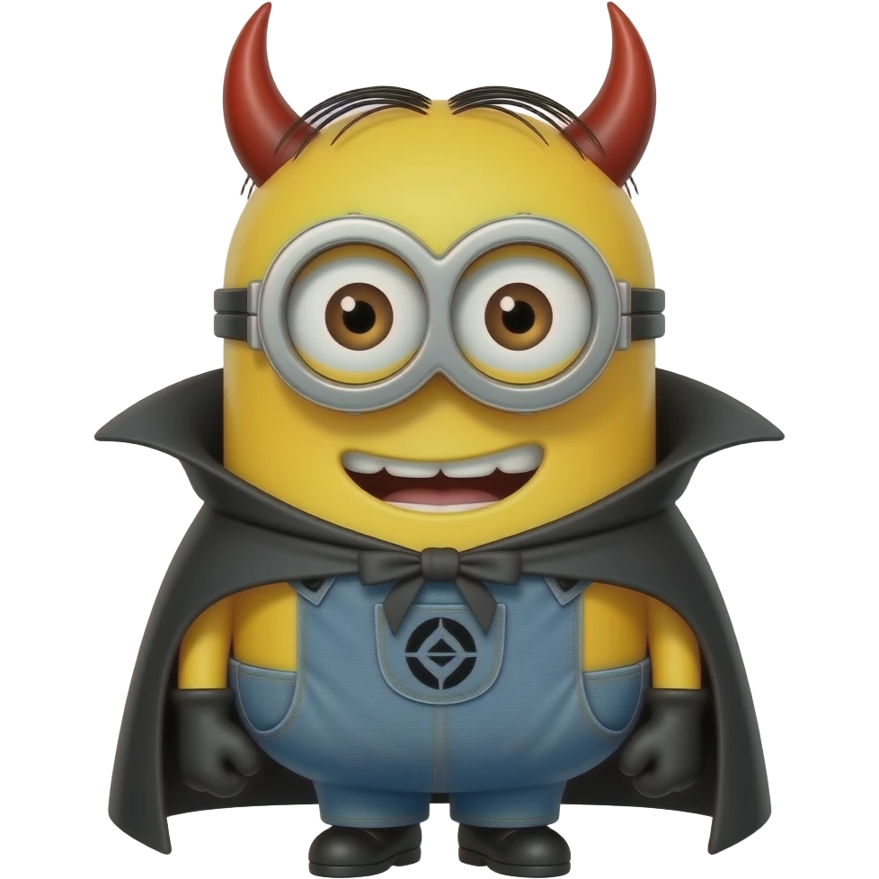 minion with devils horns and cape emoji