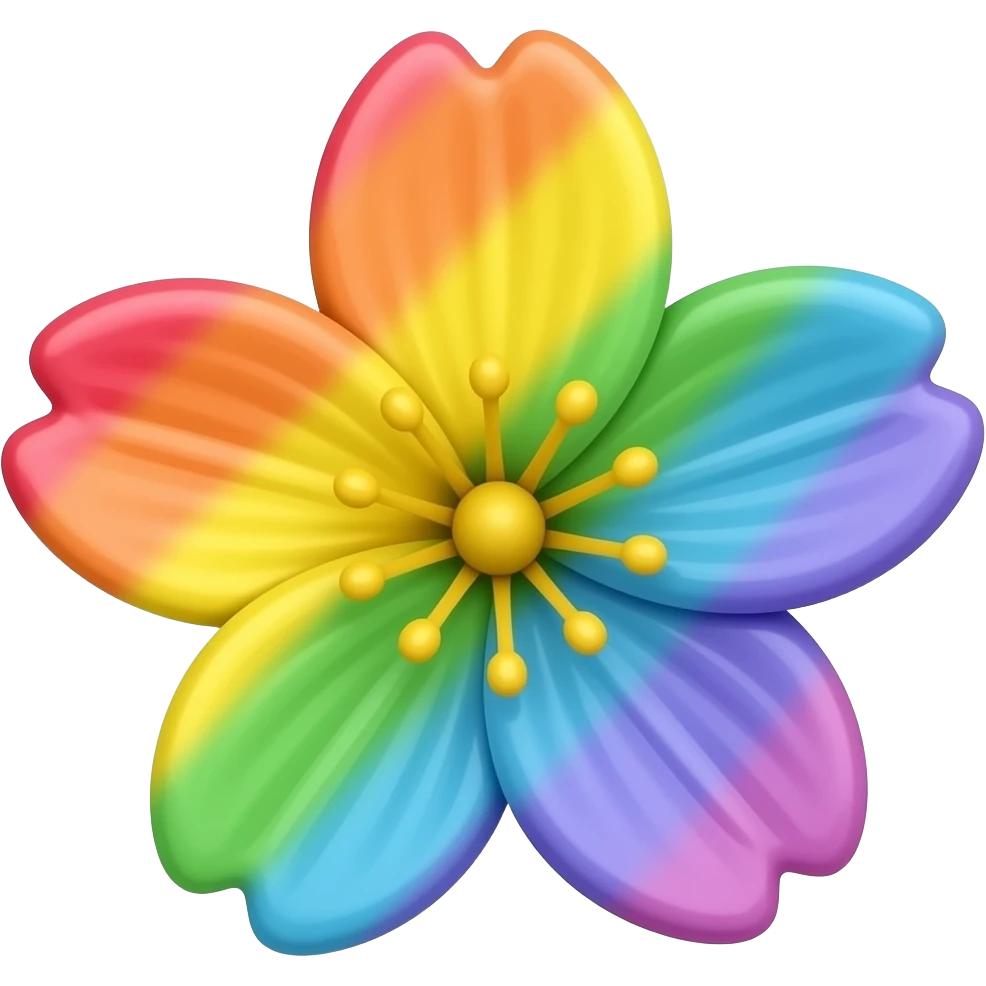 Sakura flower rainbow emoji