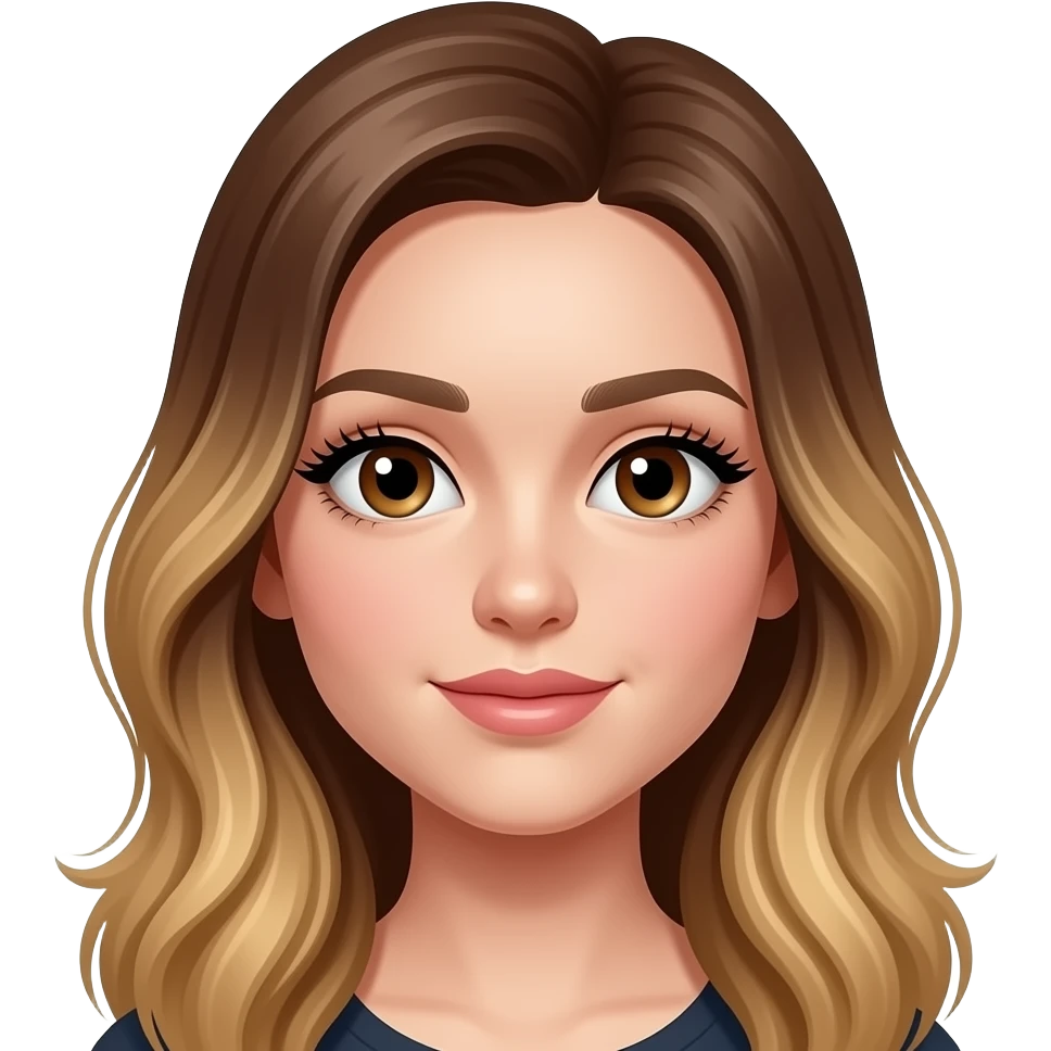 cheveux brun blond yeux brun faux cils emoji