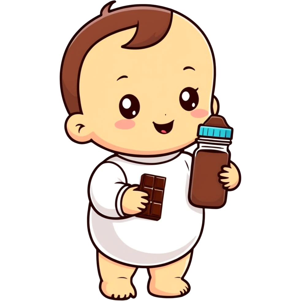 cute baby chocolate bottle emoji