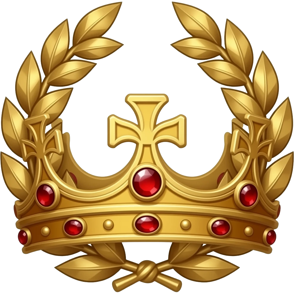 Corona de laurel imperial de oro y diamantes rojos del dios Emperador de Warhammer 40k emoji