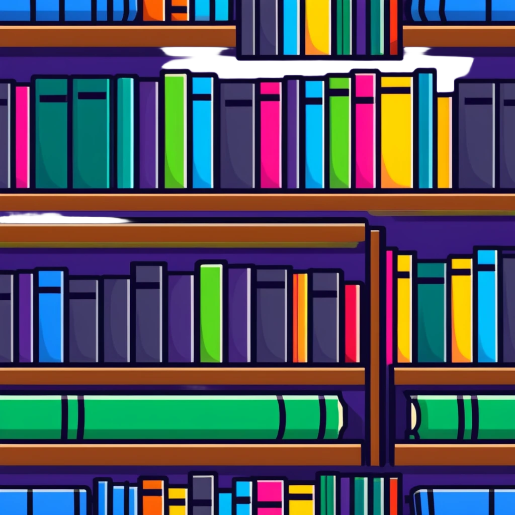 row of books on bookshelf, colorful book spines visible emoji