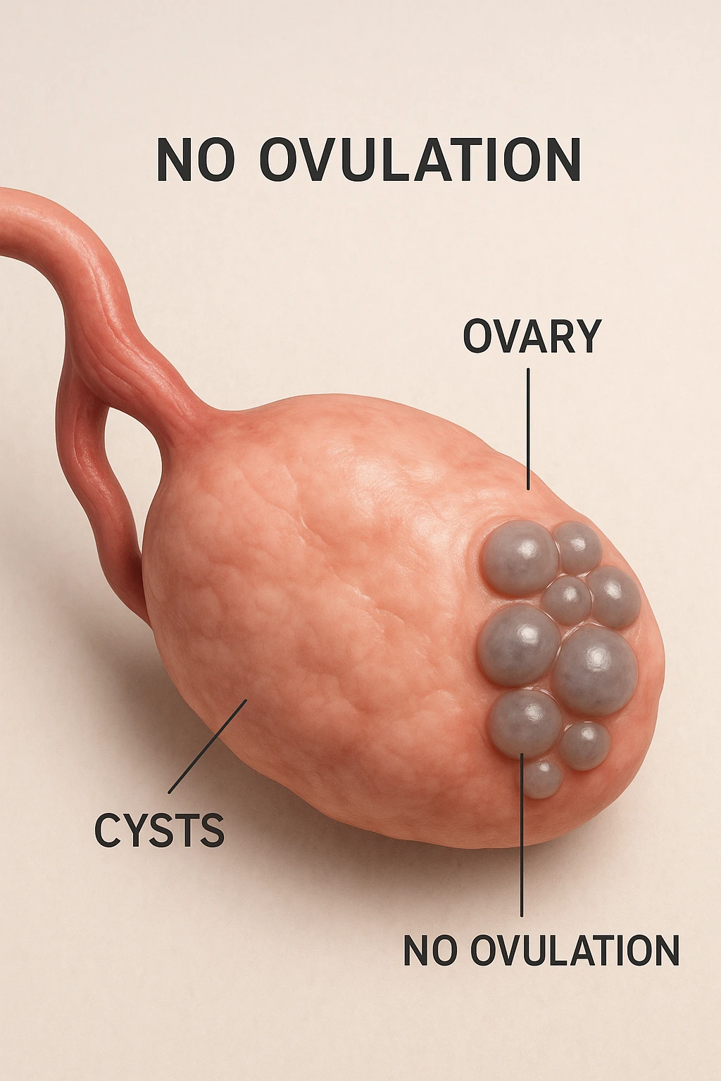 Ovulazione assente  in 3D immagine medica donna pcos emoji