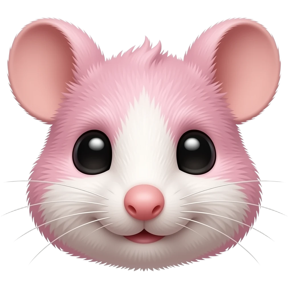 Baby pink realistic Rat-Mouse face emoji