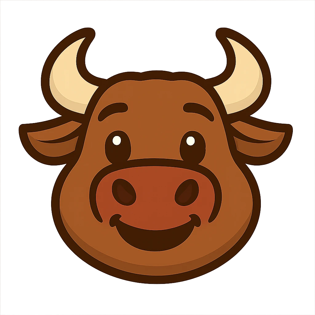 cartoon style smiling bull emoji emoji