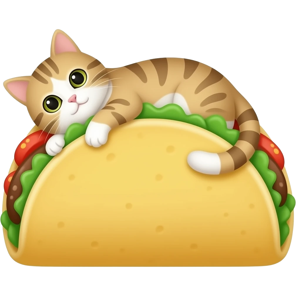 Cat laying in taco emoji