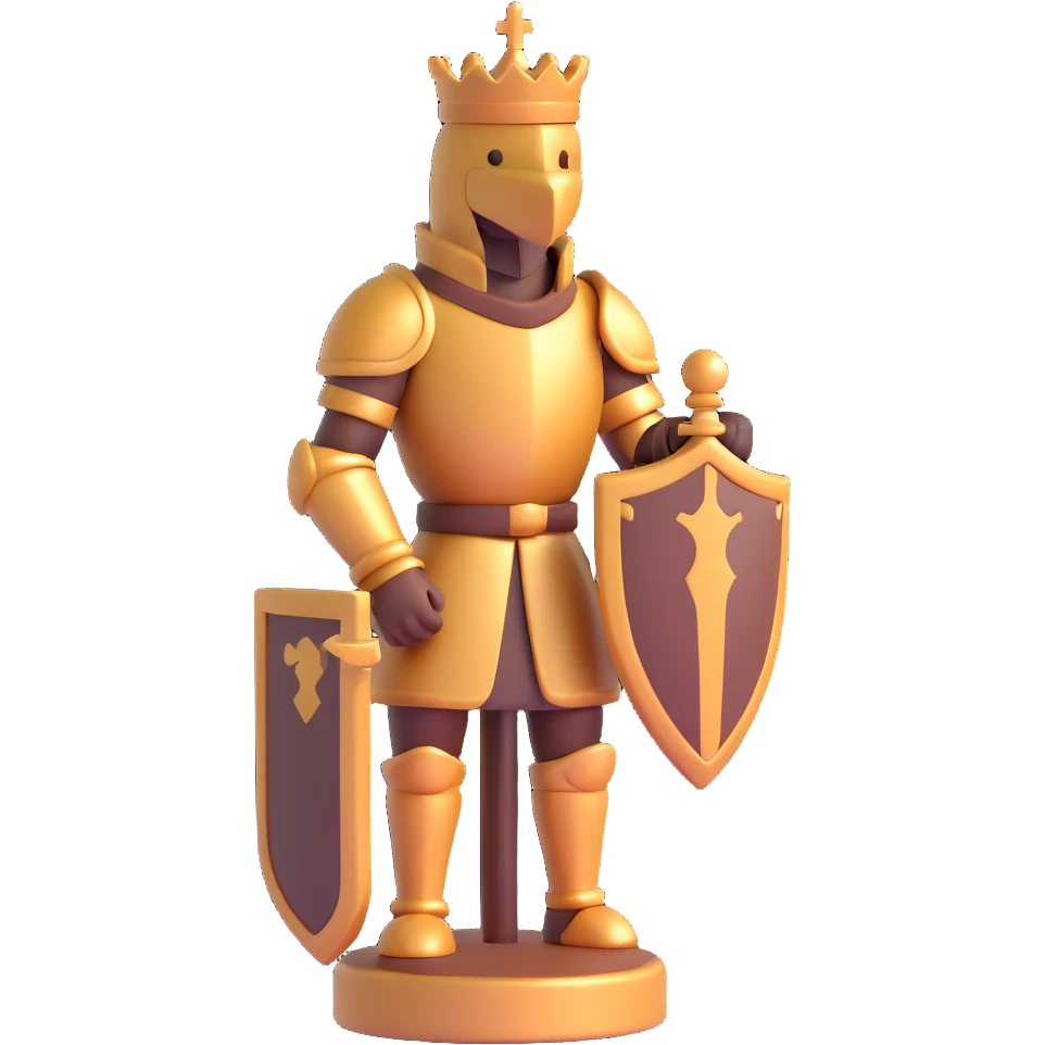 chess knight, 3D, brown, luxury, shiny emoji