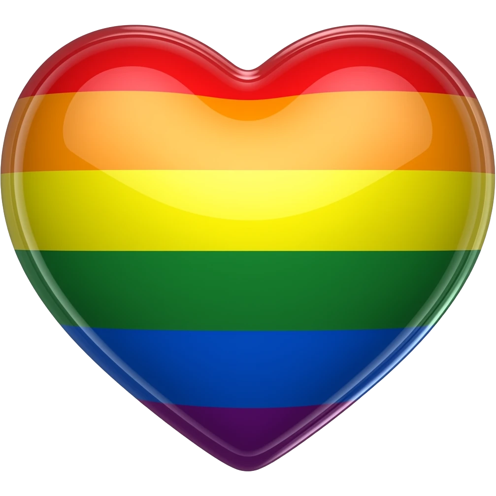 LGBT flag heart shiny emoji