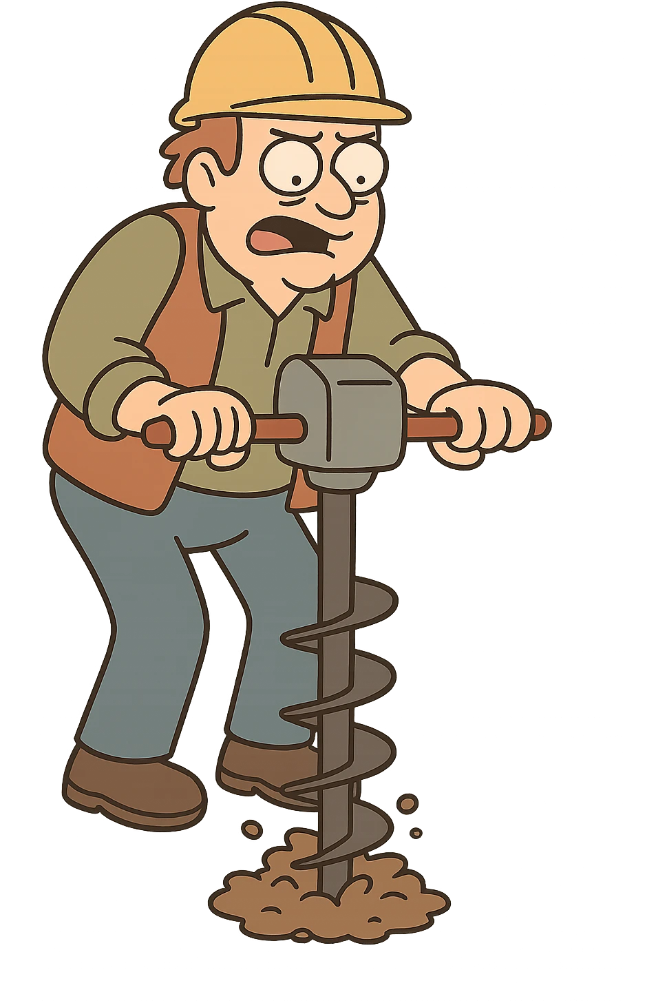 hollow stem auger drilling, transparent background emoji