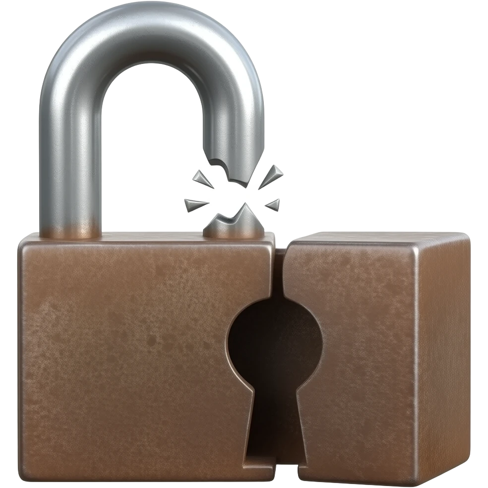 Rusty lock that's been unlocked emoji