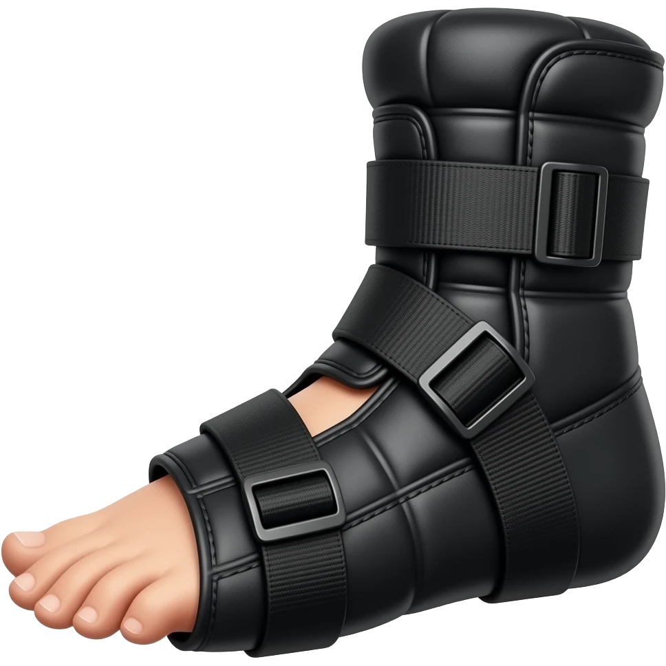 A boot, for ankle injury, black emoji