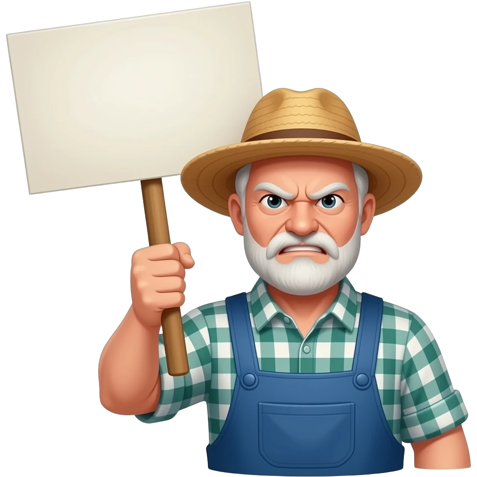 granjeros manifestandose enfadados emoji