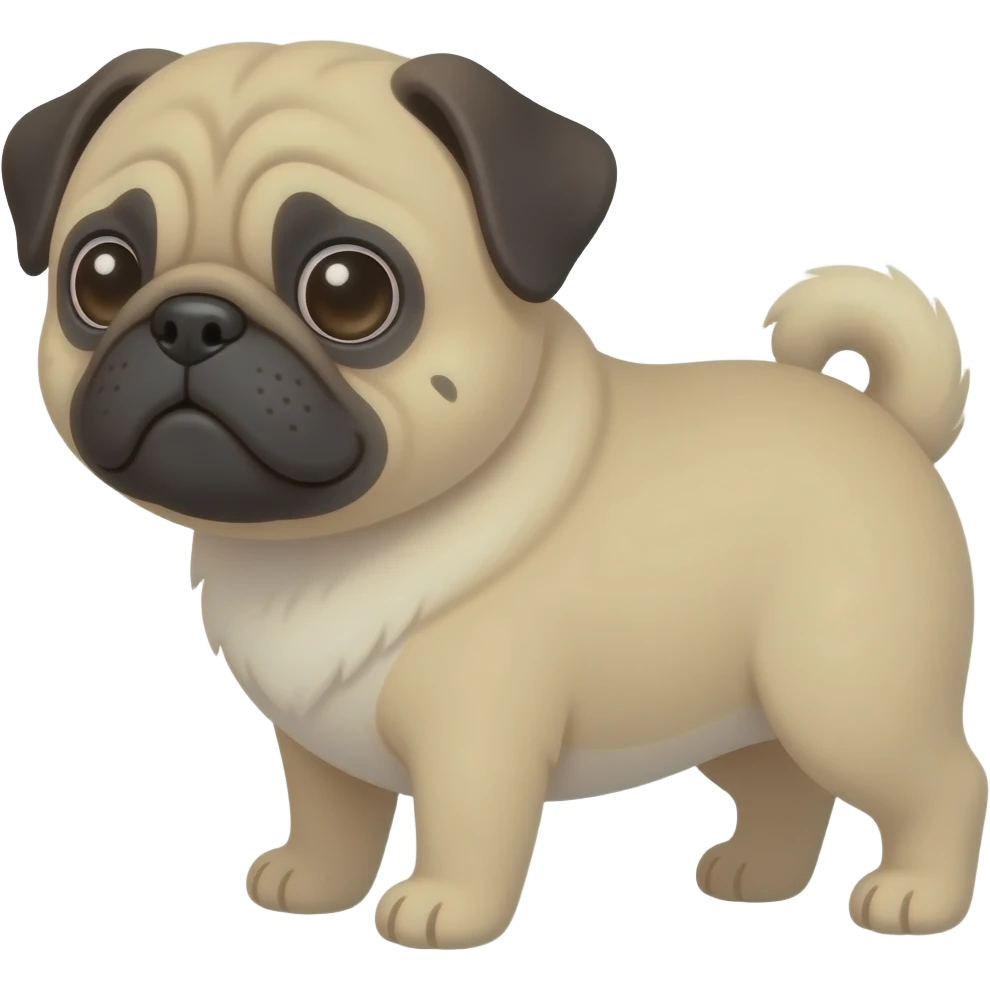 Pug kawaii a la izquierda emoji