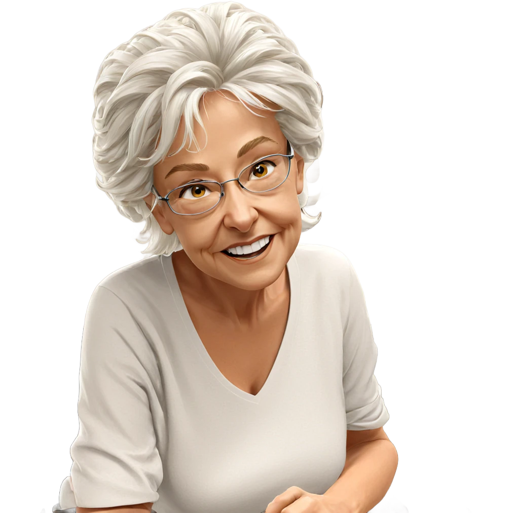 smiling woman with white hair emoji