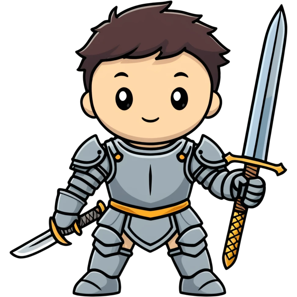 Sword and armor on boy  emoji