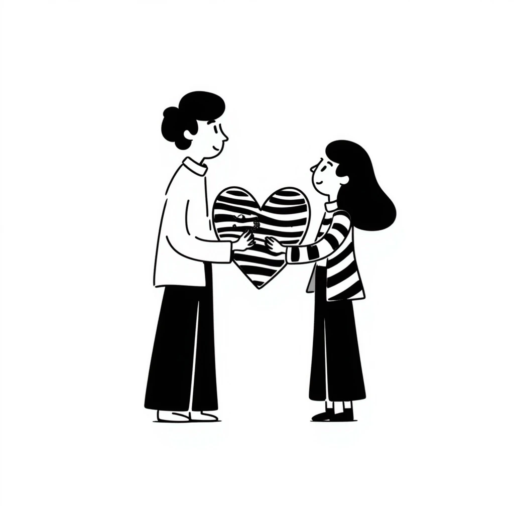 Heart between 2 people emoji
