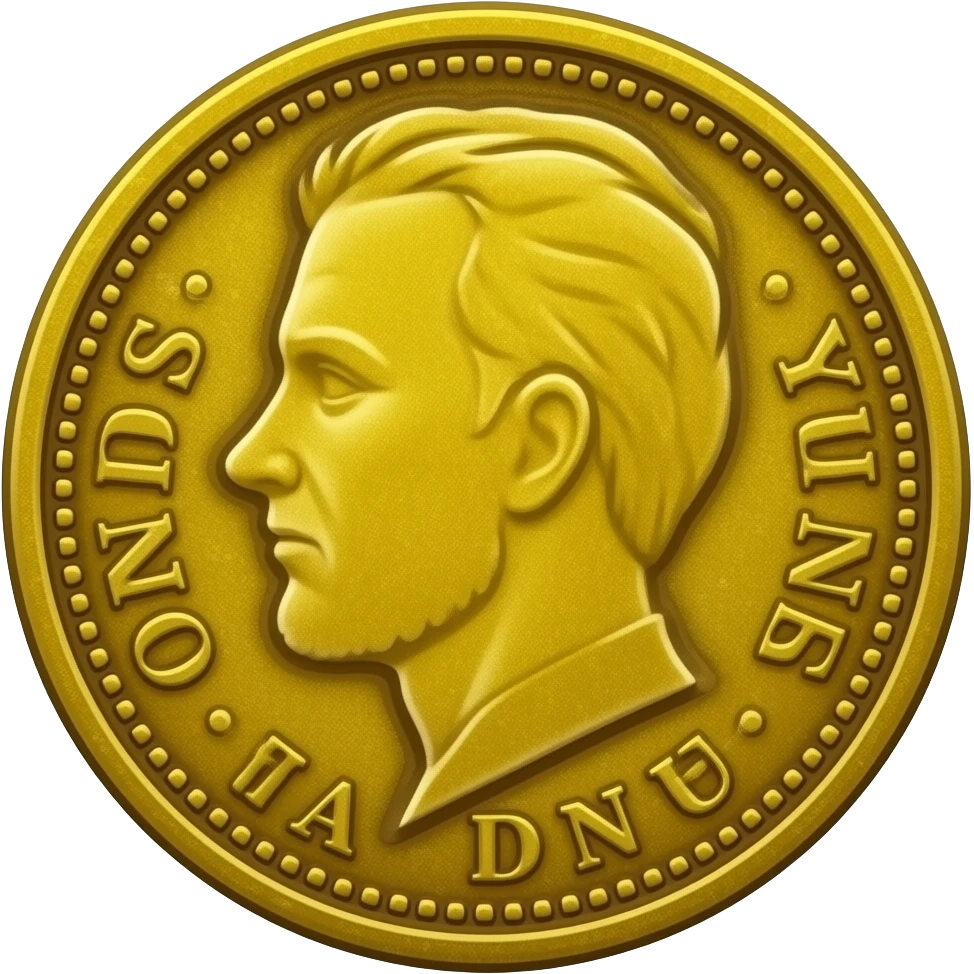 an old gold coin with a lot of glitter emoji