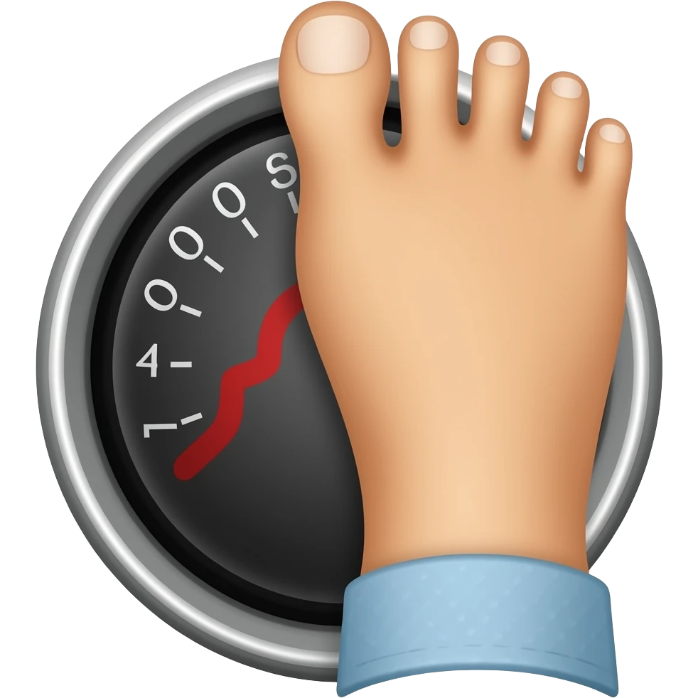 Foot stepping on gas pedal of car emoji