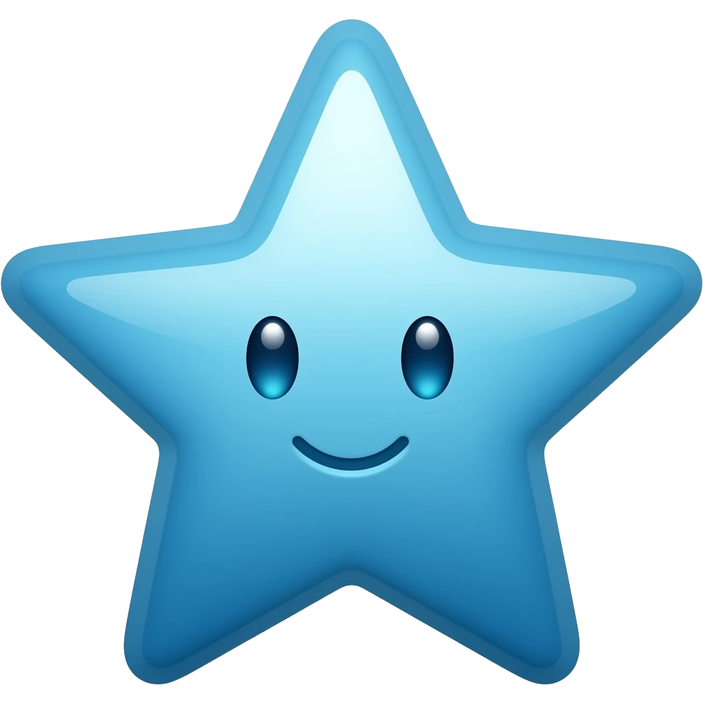 Uma estrela azul fofa emoji