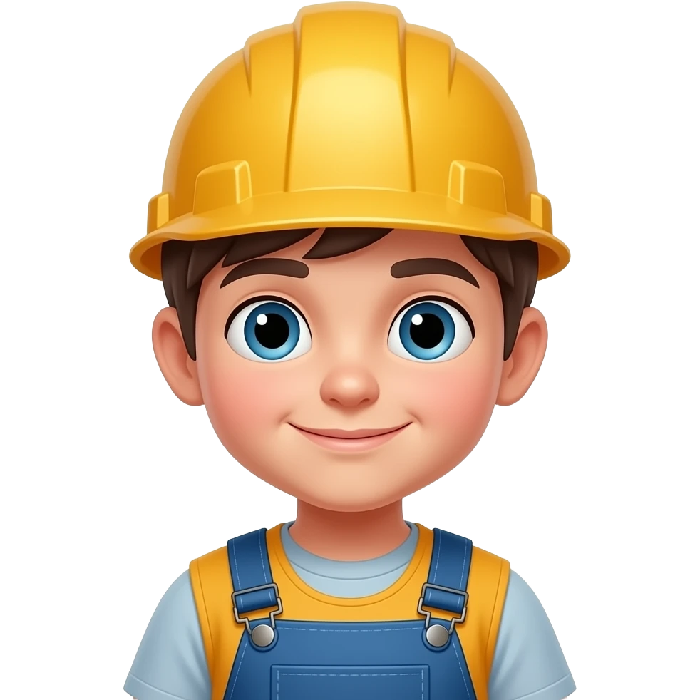 vibrant Construction Kid front facing emoji