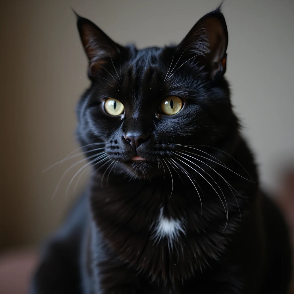 black cat, realistic style, transparent background emoji