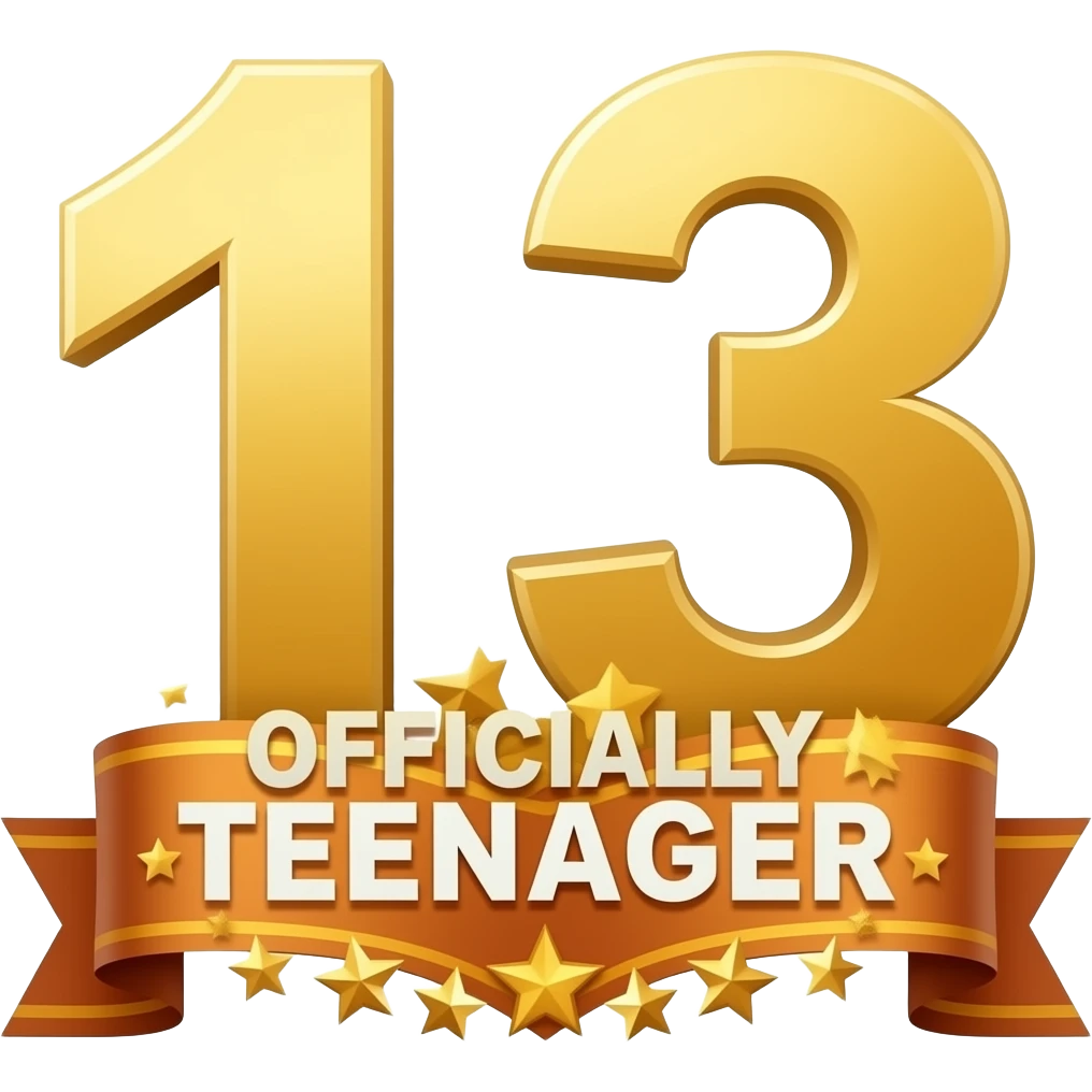 13 OFFICALLY A TEENAGER BANNER emoji