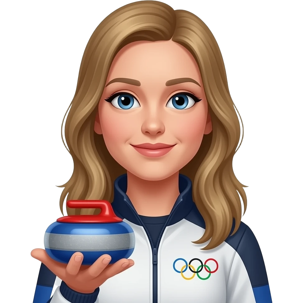 USA Olympic Curling player with blue curling stone emoji