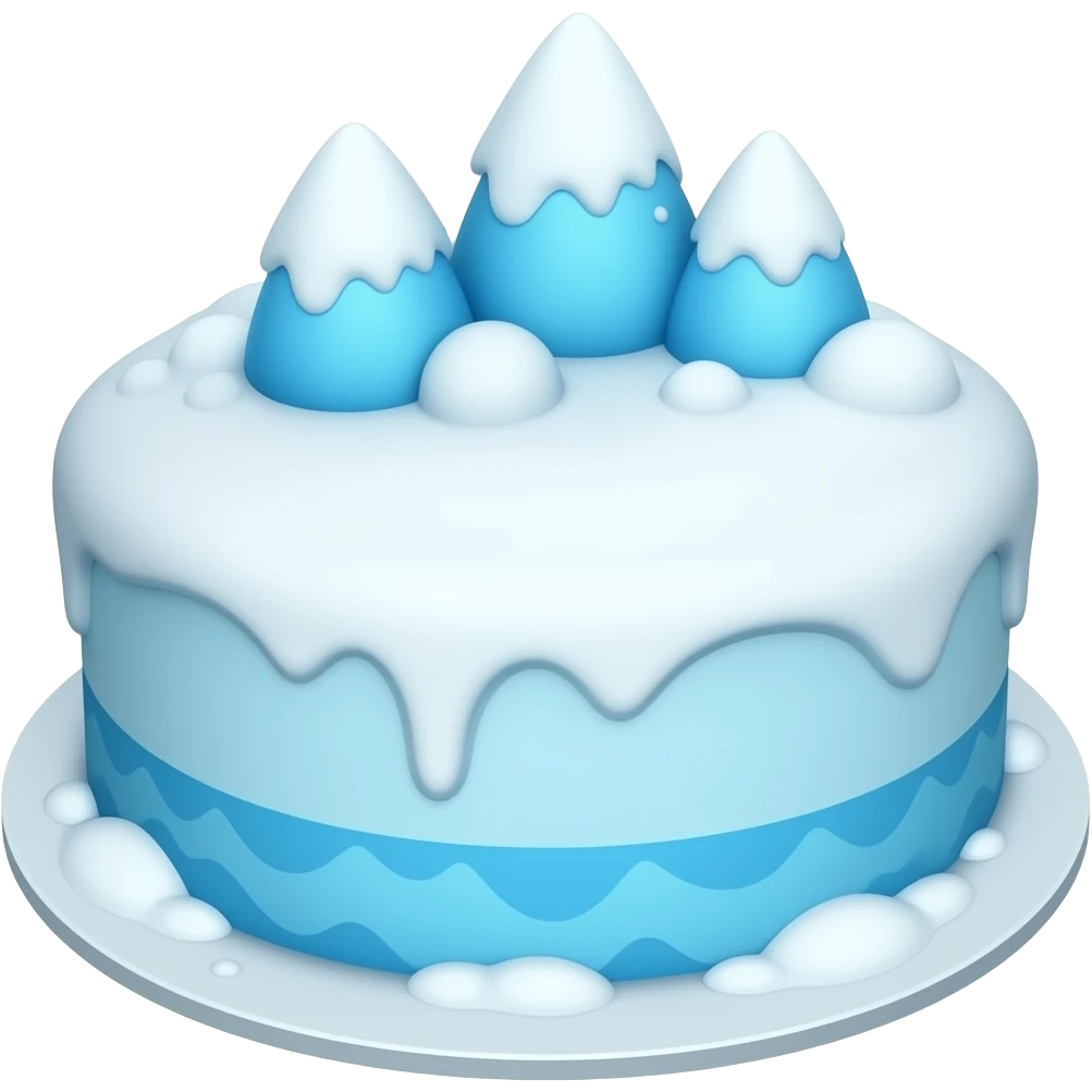 cake made of ice and snow emoji