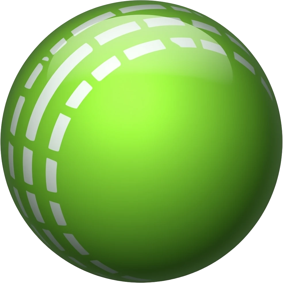 green cricket ball emoji