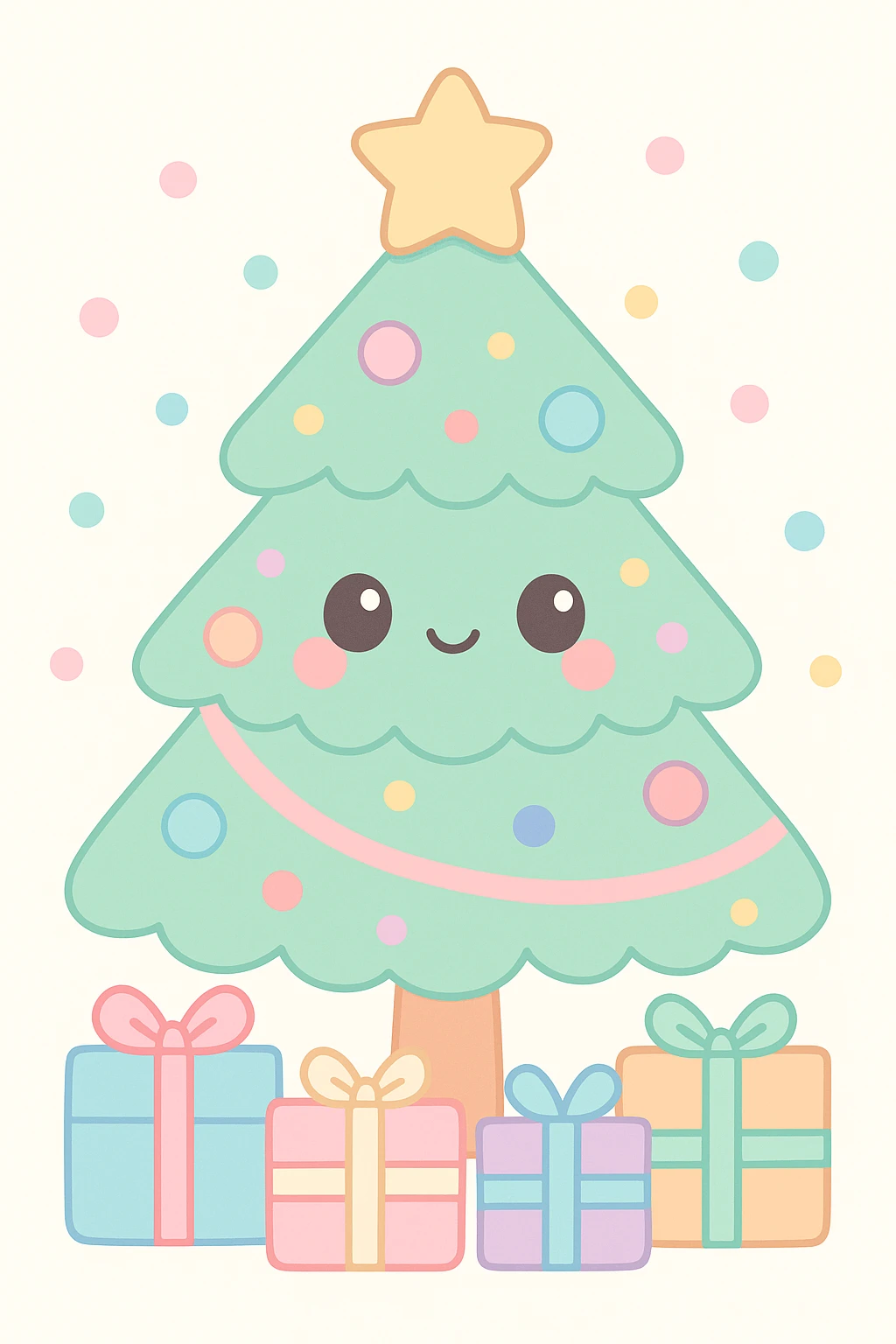 christmas tree, decorations, gifts, snowman, christmas atmosphere emoji set emoji
