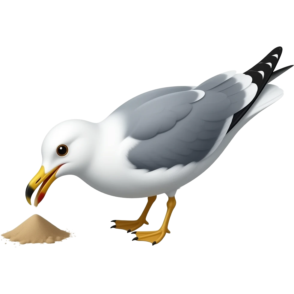 Seagull doing a shit emoji