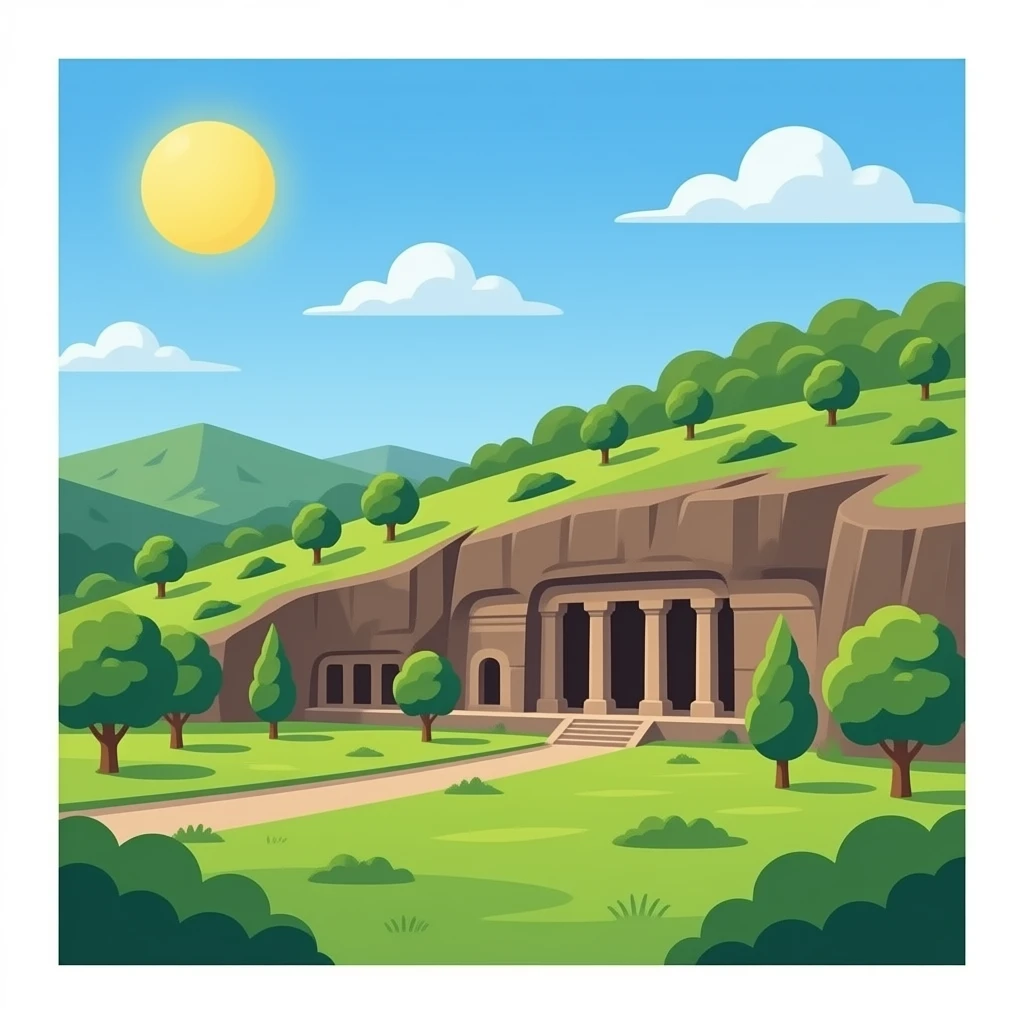 Ajanta Caves closer view emoji