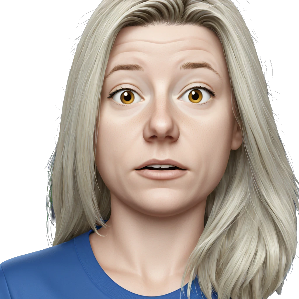 blonde girl in blue shirt emoji