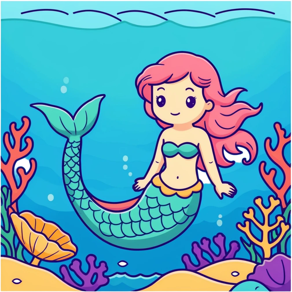 Mermaid in the ocean  emoji
