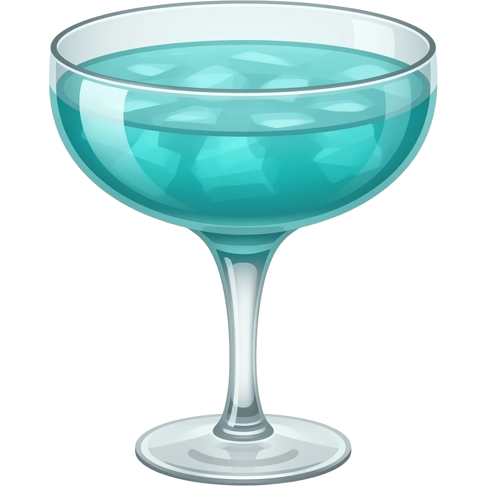 turquoise colored cocktail in champagin glass emoji
