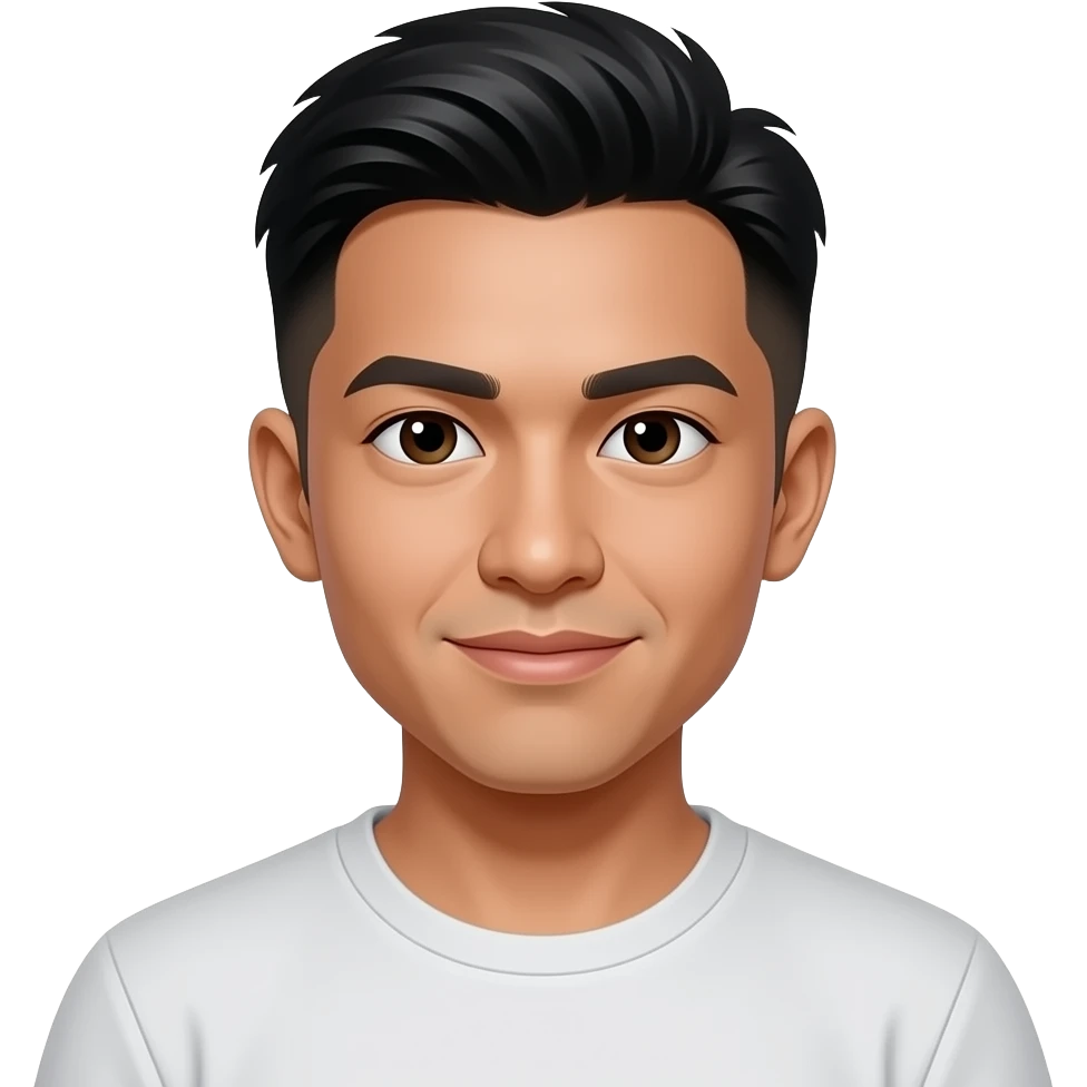 Filipino man 25 years old fade hair cut cleaned face emoji