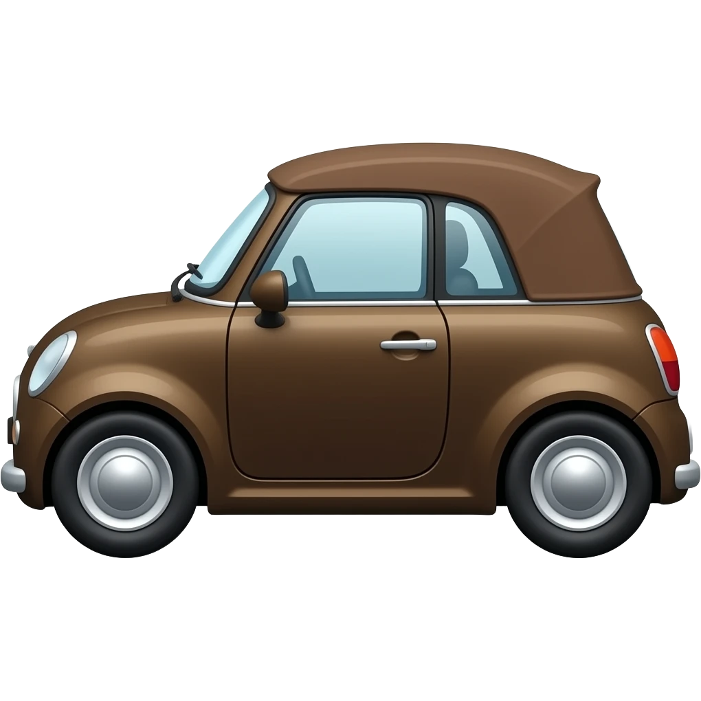 Dunkelbraun cabrio mini mit braunem faltdach emoji
