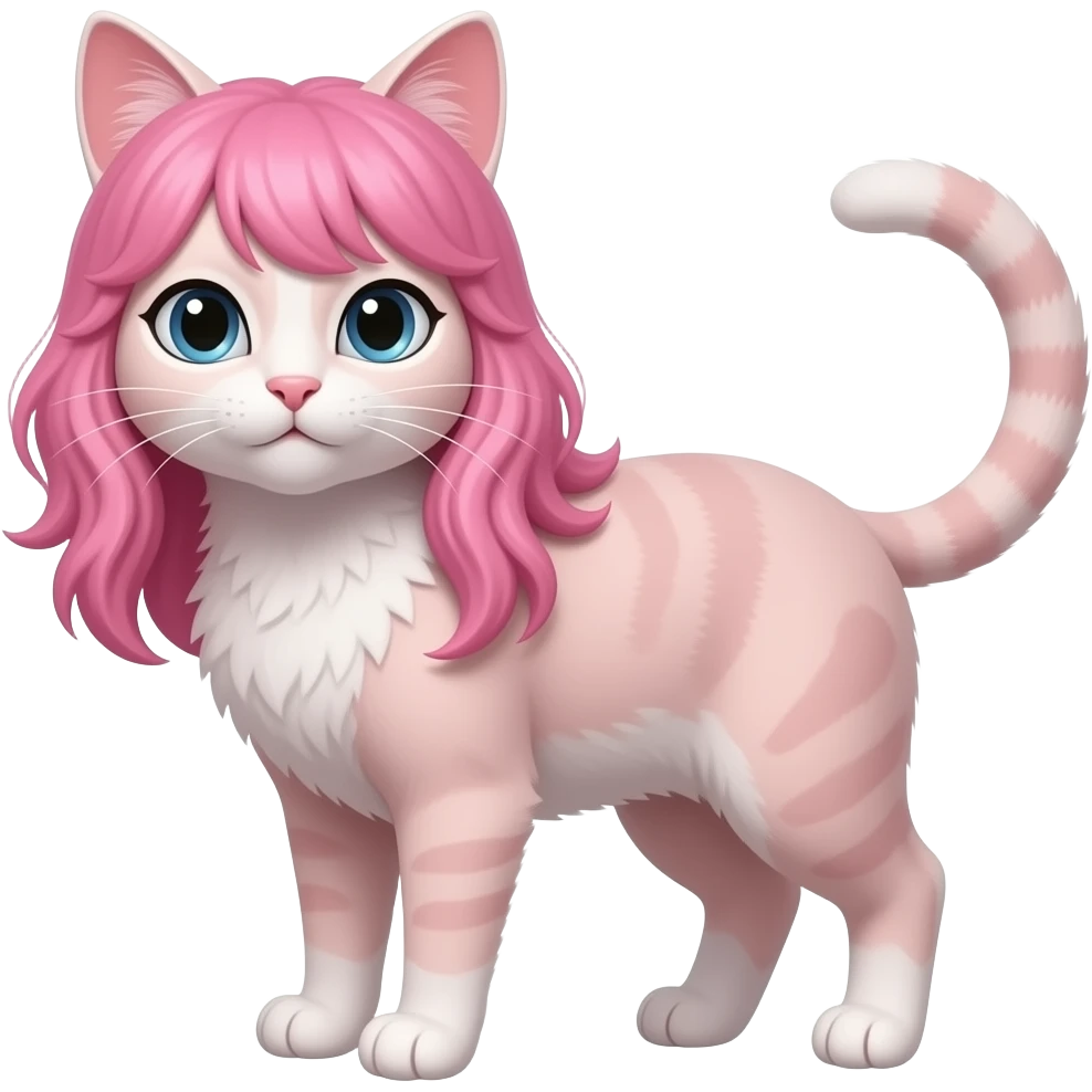 pink hair cat emoji