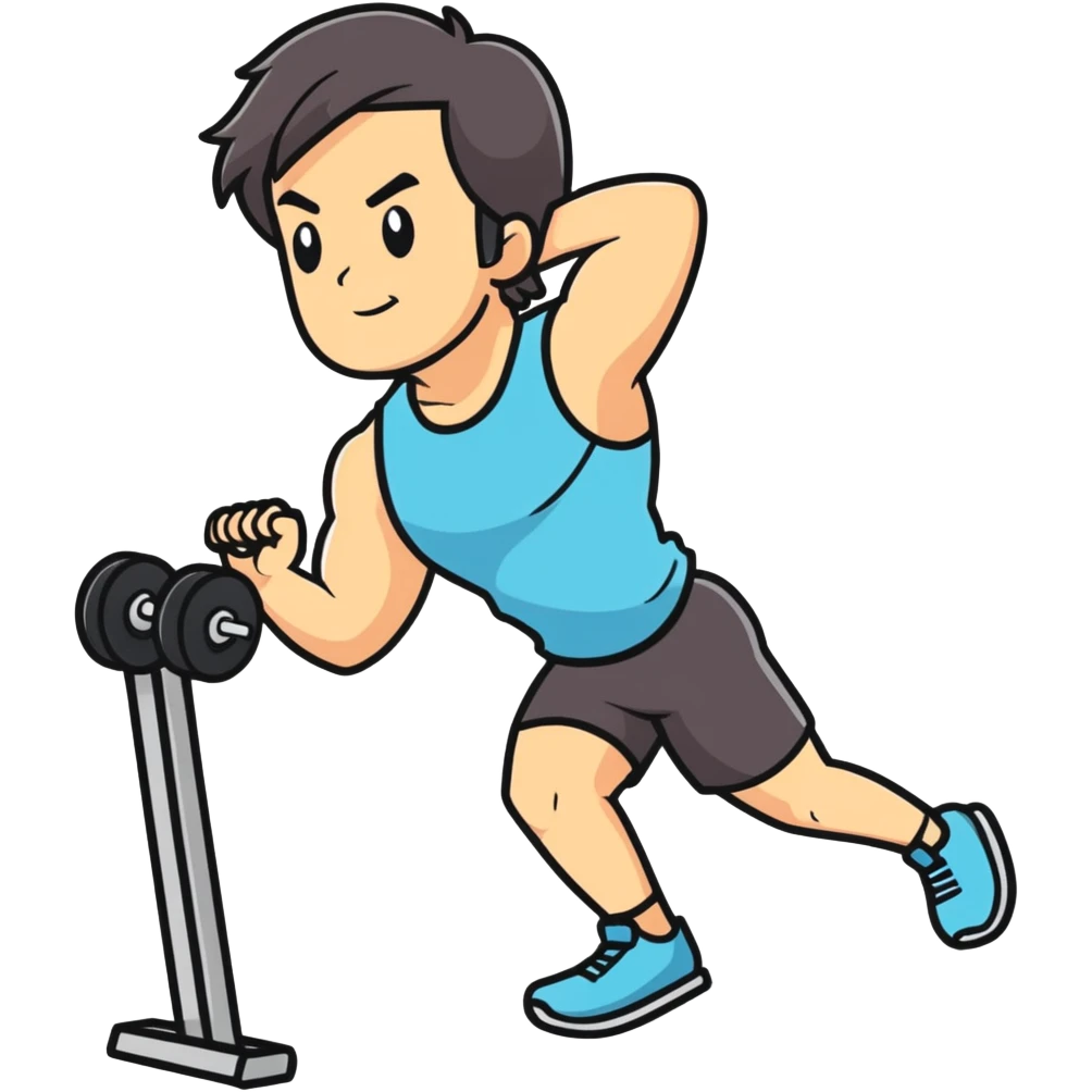 Man with shoulder length hair working out  emoji